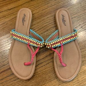 Lucky Brand Leather Beaded Sandals